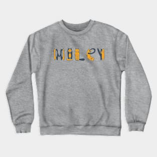 Miley | Girl Name | Cat Lover | Cat Illustration Crewneck Sweatshirt